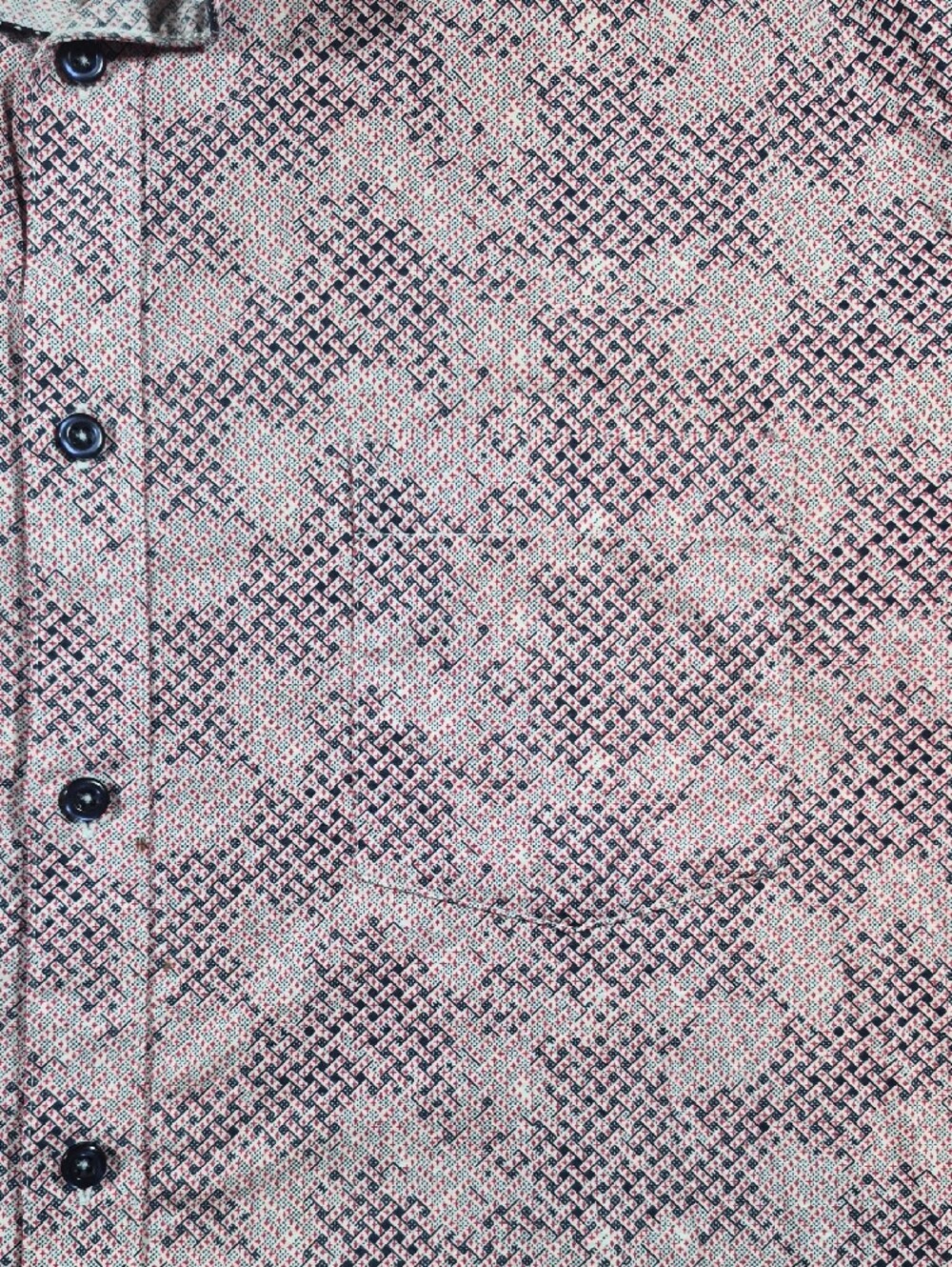 Men's Patterned Light Pink Casual Button-Down Shirt - Picture 3 of 8